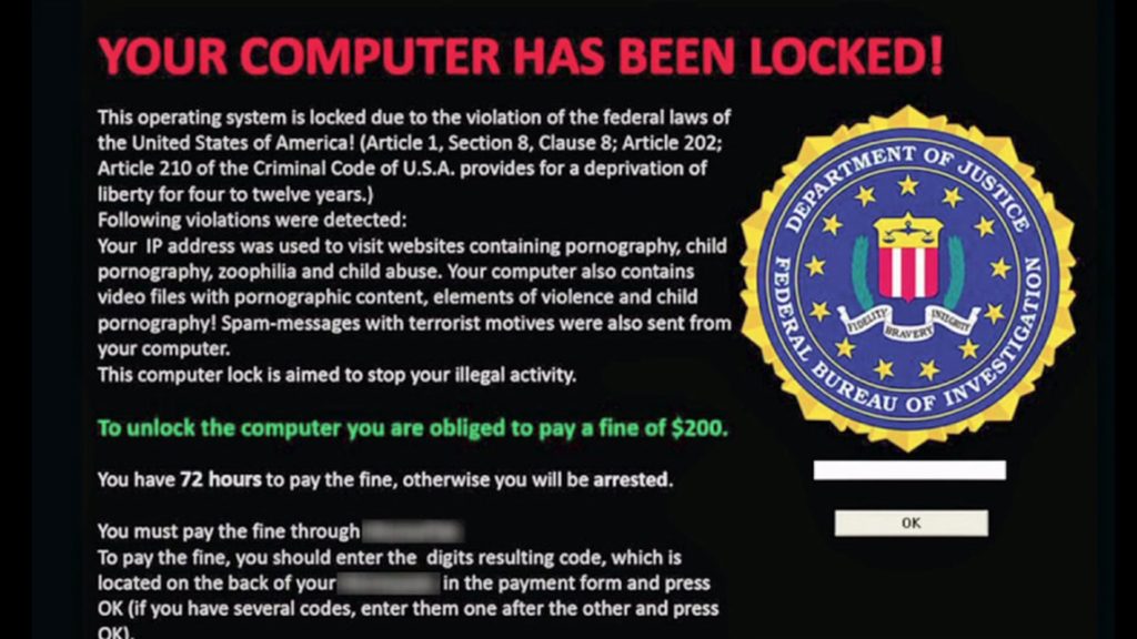 picture of ransomware warning